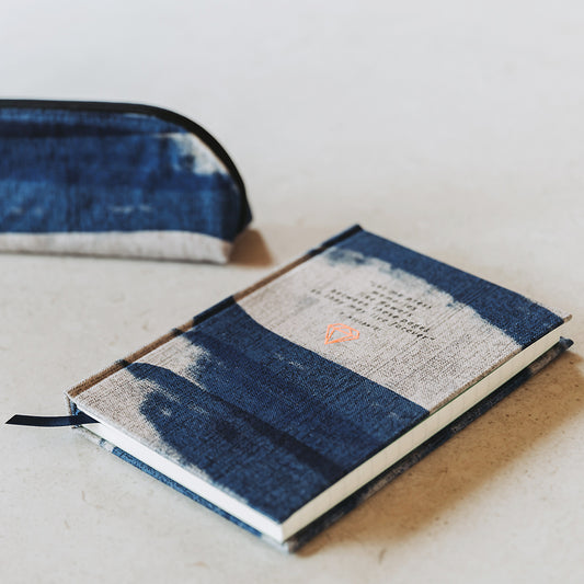 Drifting Course, Light gray and blue, Gabardine in tela di cotone