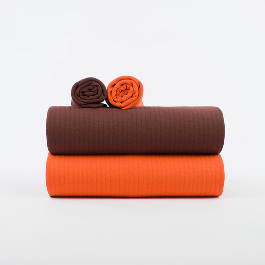 Quilted Knit, Flame Red, Trapunta misto cotone