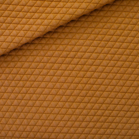 Quilted Piqué Knit, Buckthorn Brown, Trapunta misto cotone