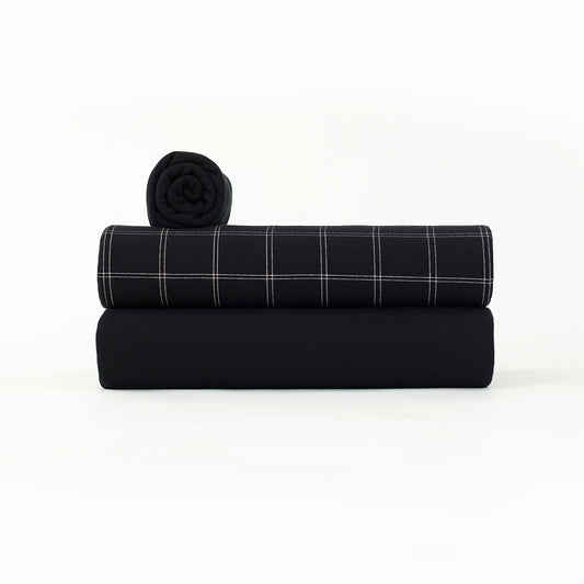 Double grid, Black, felpa garzata