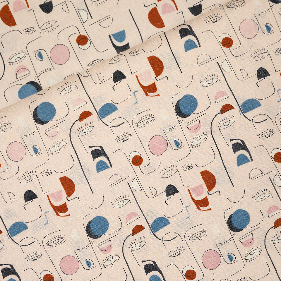 Fin de série 100cm, Villageois, Naturel, Lin et viscose