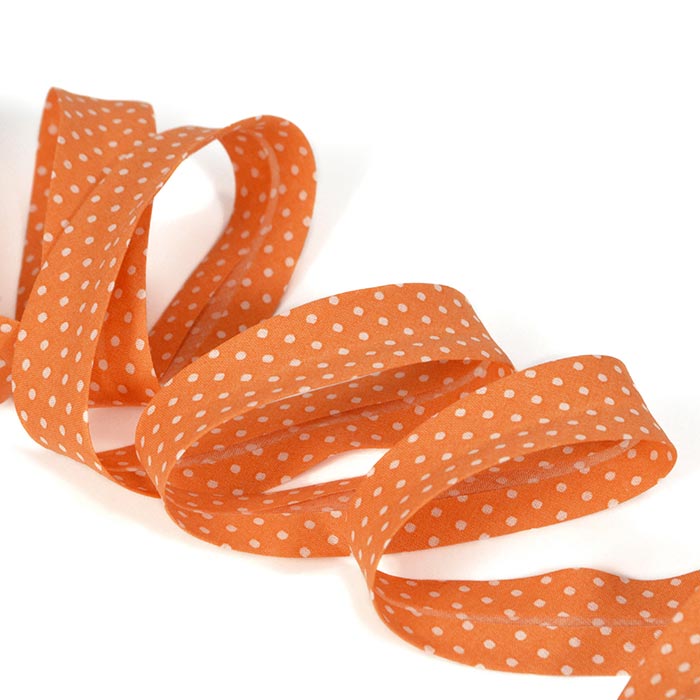 Biais à pois "Douceur mandarine"