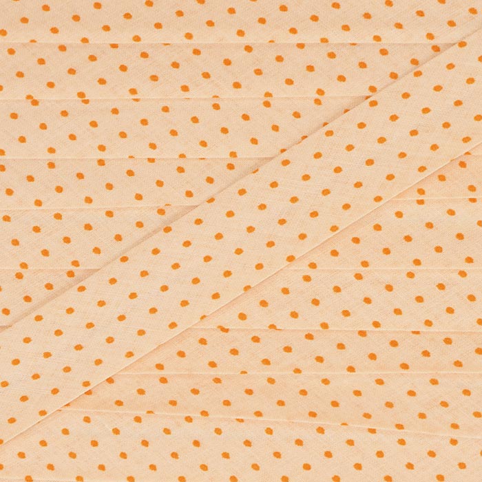 Biais léger à pois "Douceur mandarine"