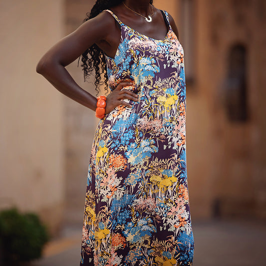 Wild Flowers, Evening Blue, viscosa ECOVERO
