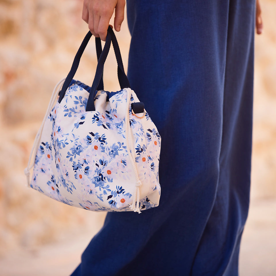 Rose plage, Blanc nuage, Gabardine en toile de coton