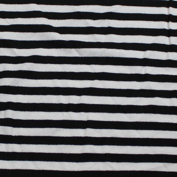 Breton Stripes, nero e bianco, Jersey di viscosa