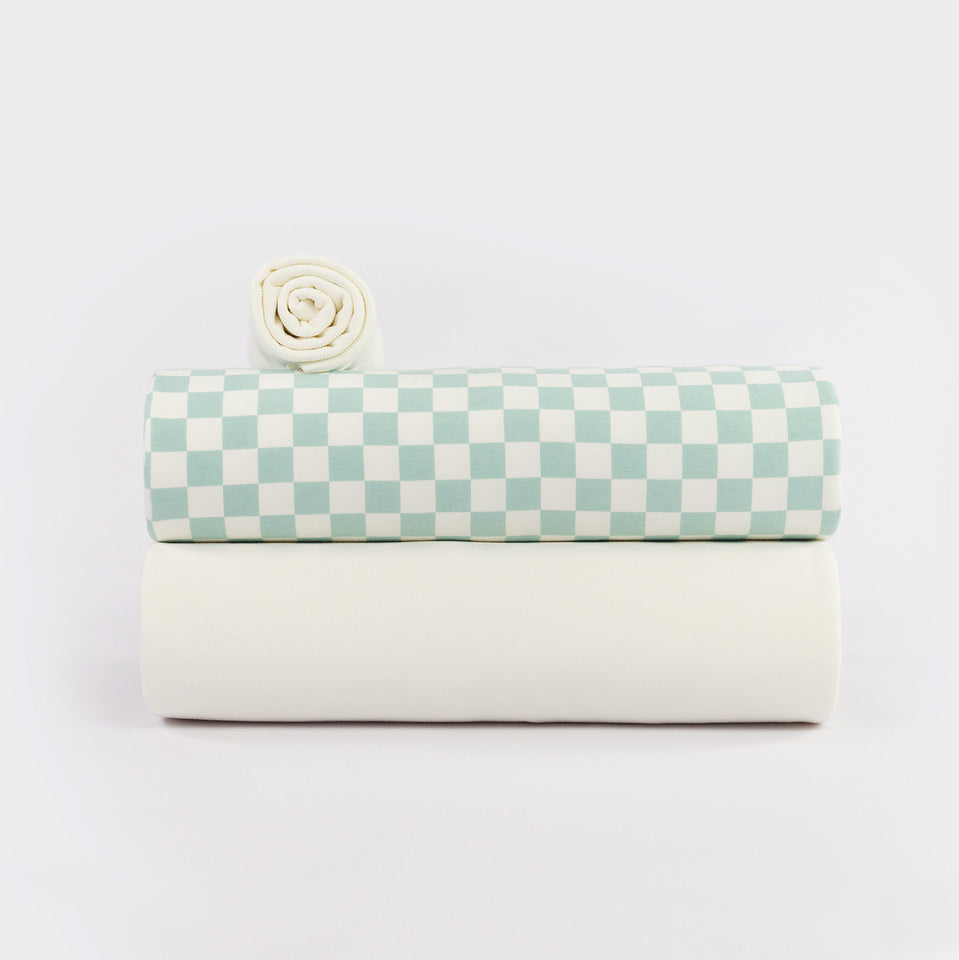 Checkers, French terry, Granite green, felpa