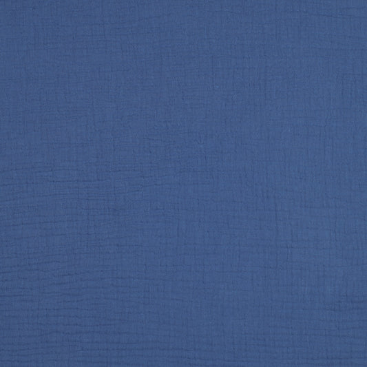 Doppia garza goffrata unito, Midnight Blue GOTS