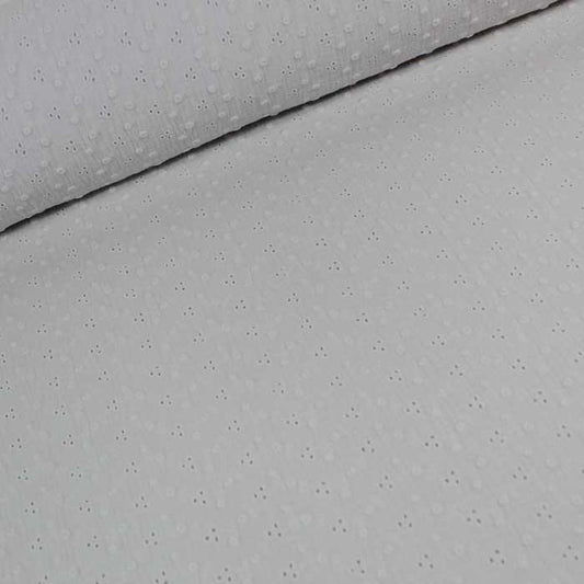 Stile sangallo - Doppia garza goffrata unito Blanc