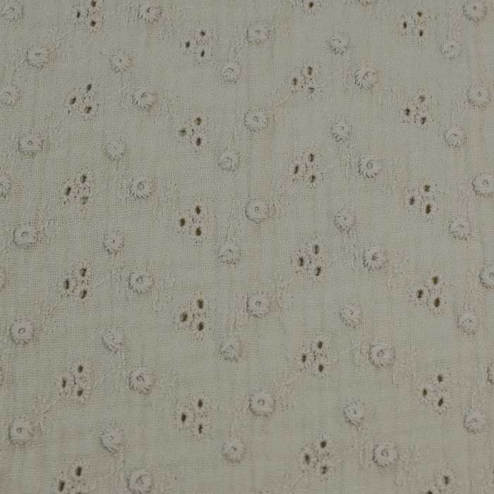 Stile sangallo - Doppia garza goffrata unito Ecrù