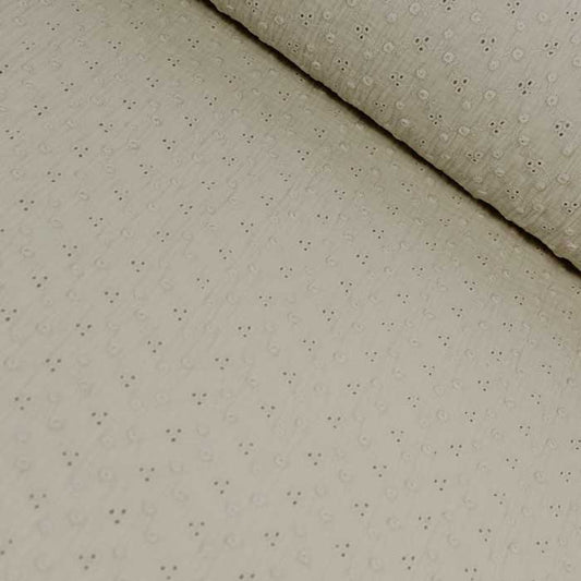 Façon broderie anglaise - Double gaze uni gaufré écru