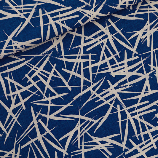 Ink strokes, Sail blue, Linen and viscose