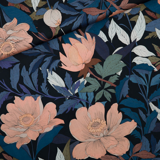 Rosier des prés, noir, viscose ECOVERO