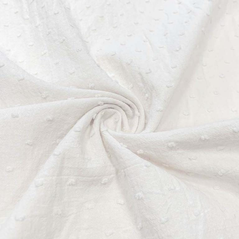 Plumetis blanc, coton uni