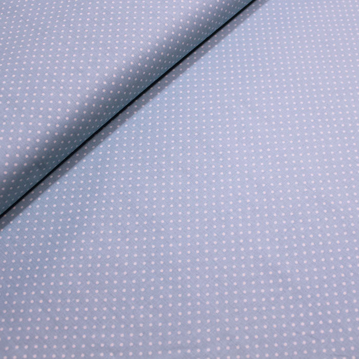 Fin de série 170cm, Pois, bleu clair, coton français