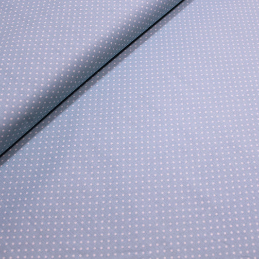 Fine serie 170cm, Pois, azzurro, cotone francese