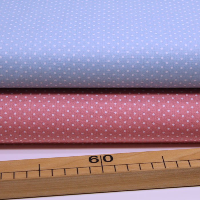 Fin de série 170cm, Pois, bleu clair, coton français