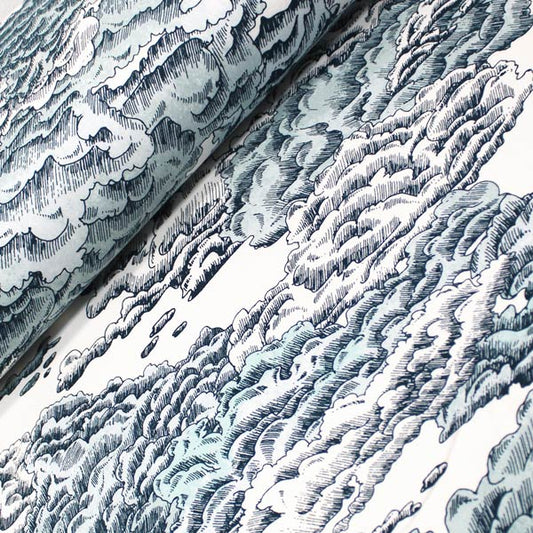 Nuages pluvieux, blanc cassé, polaire brossée