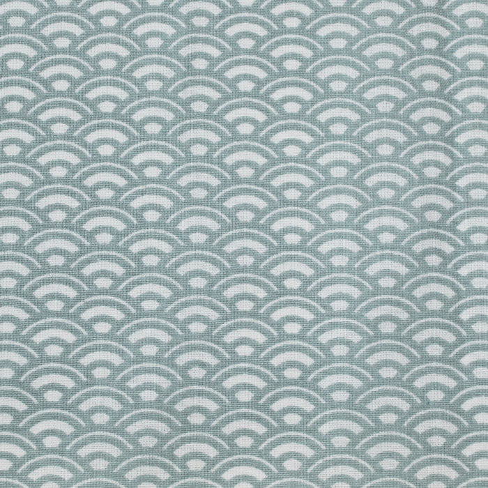 Saijo, blanc et aigue-marine, coton français