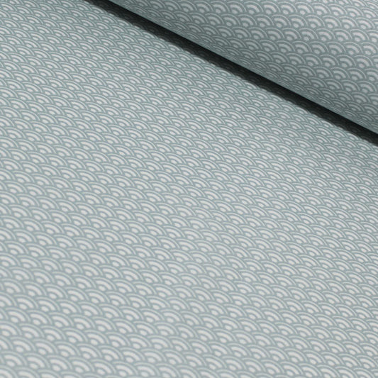 Saijo, bianco e acquamarina, cotone francese