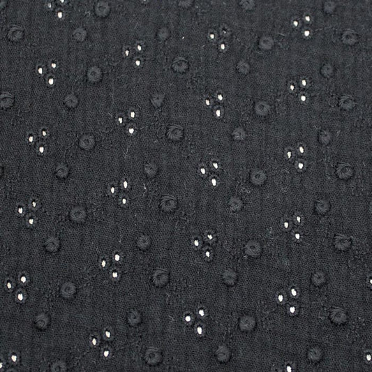 Stile sangallo - Doppia garza goffrata unito Noir