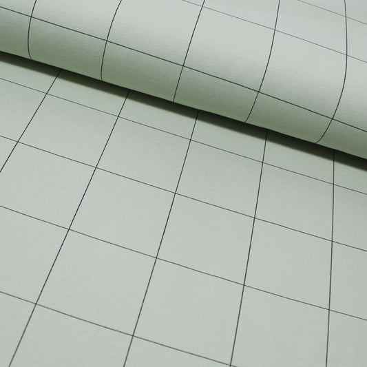 Thin Grid, Fog green, felpa garzata