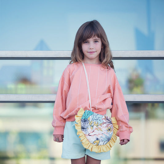 Tissus verticaux, French Terry, Melon Punch, polaire brossée