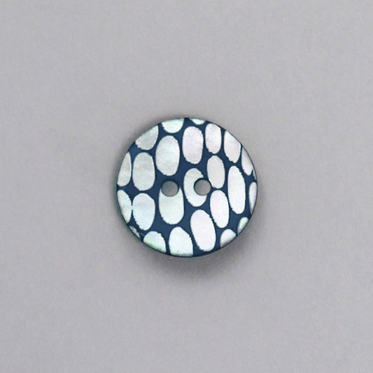 Mother of pearl button, navy blue - various sizes
