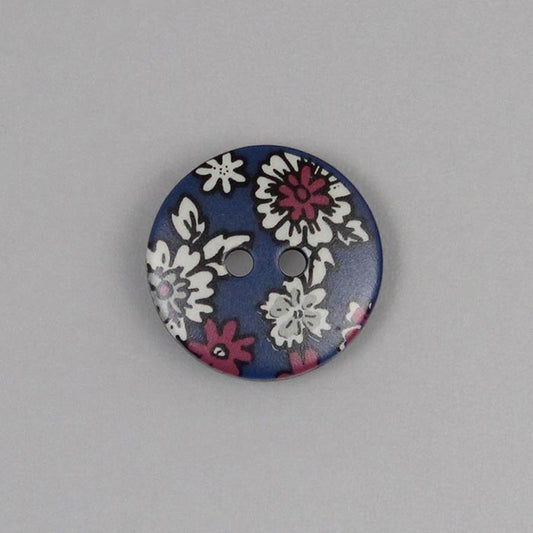 Navy blue liberty button, 18mm