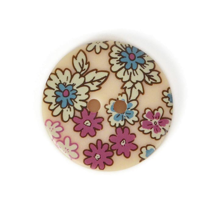 Bouton liberty jaune antique - différentes tailles