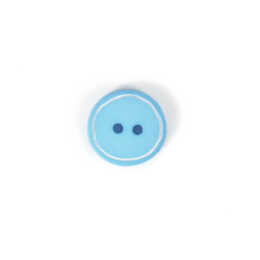 Blue edged button - various sizes