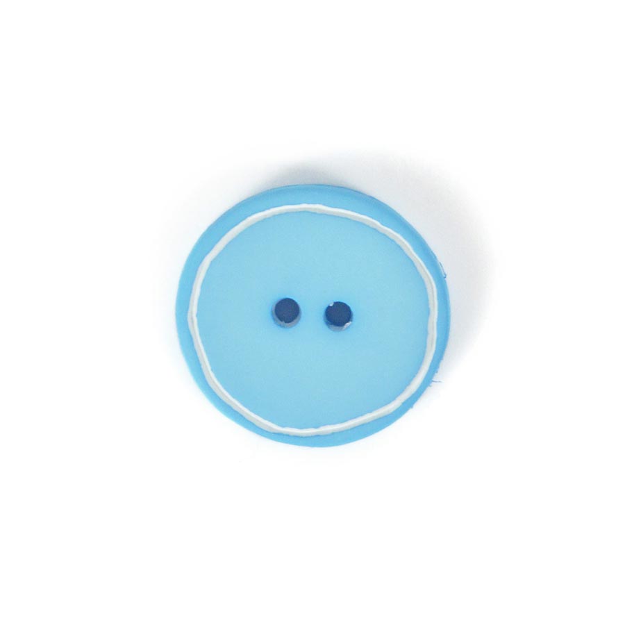 Bouton bordé bleu - différentes tailles