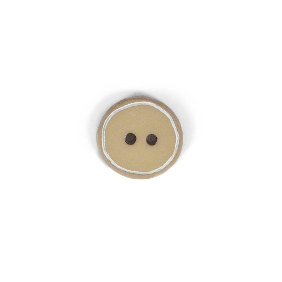 Bottone bordato beige - varie misure