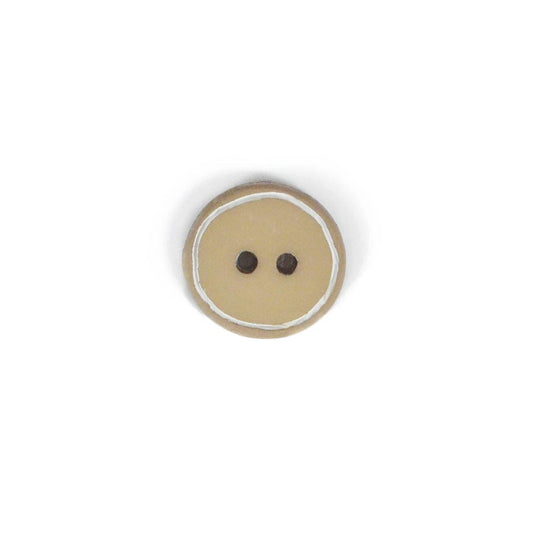 Beige edged button - various sizes