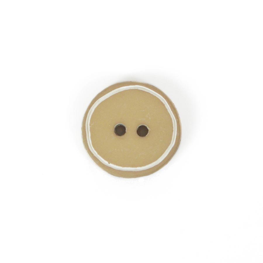Bottone bordato beige - varie misure