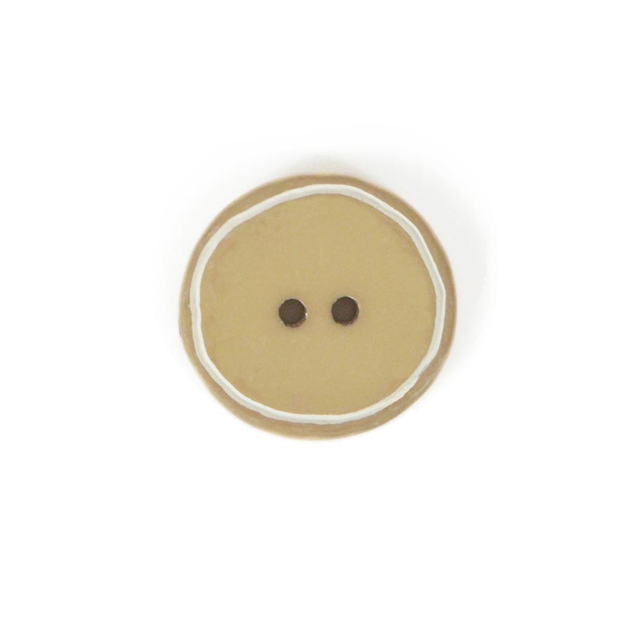 Bottone bordato beige - varie misure