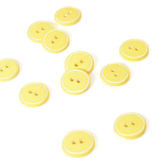 Yellow Edged Button - Various Sizes
