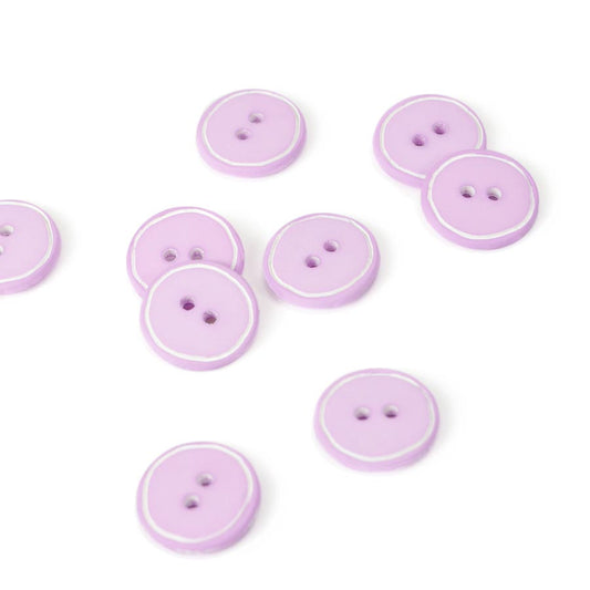 Lavender Edged Button - Various Sizes