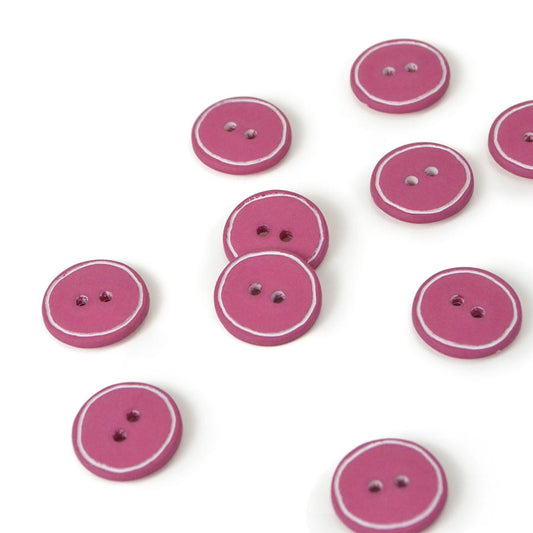 Light Aubergine Edged Button - Various Sizes