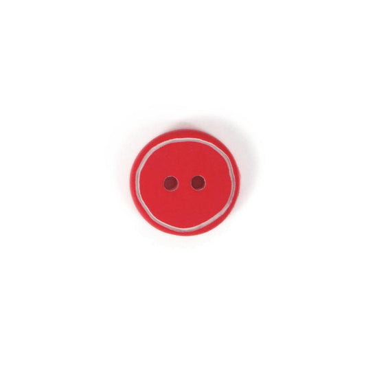 Poppy Red Edged Button - Various Sizes