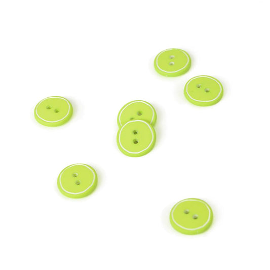 Acid Green Edged Button - Various Sizes