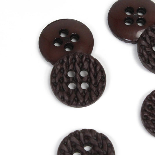 Dark chocolate wool button - various sizes