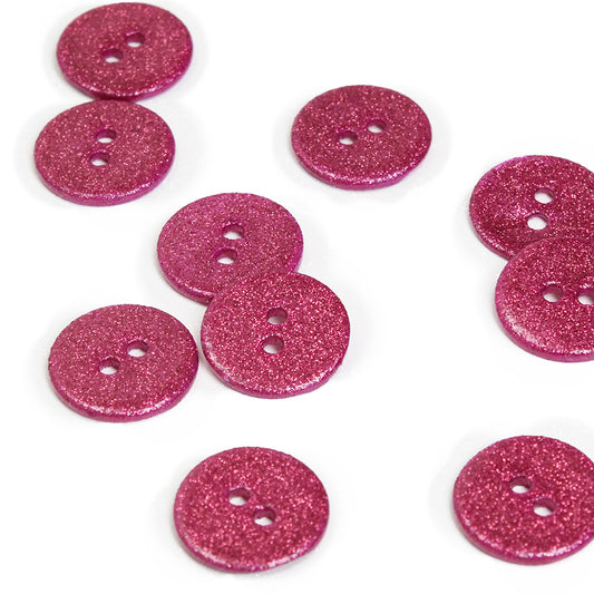 Magenta sequin button, mother of pearl