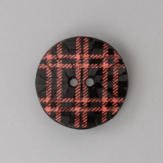 Scottish button, red and black