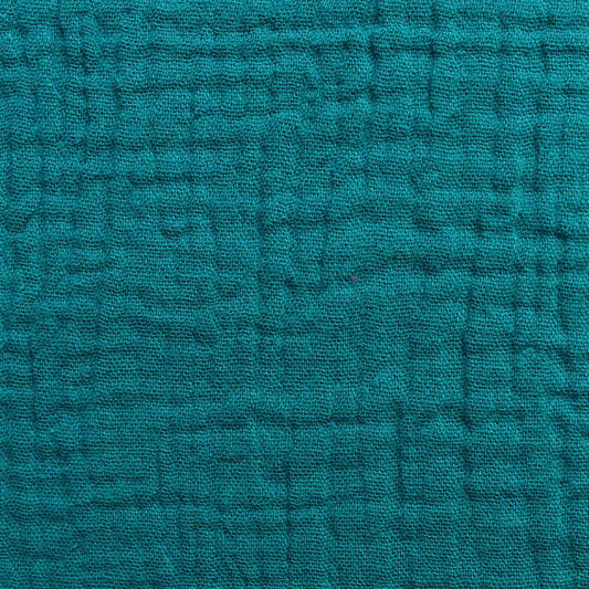 Scampolo 35cm, Doppia garza goffrata unito Pavone