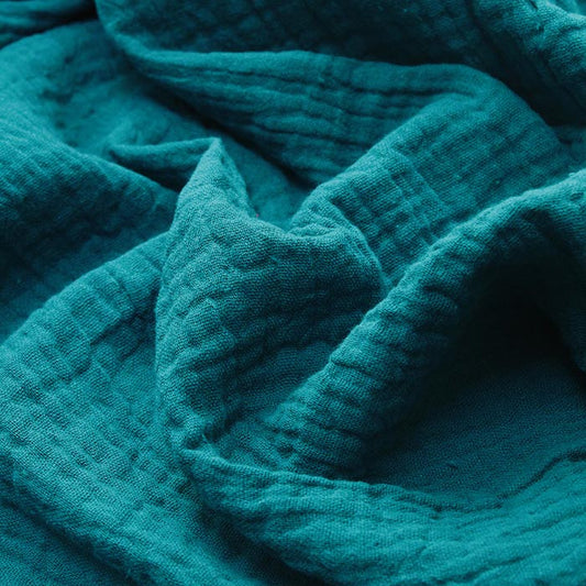 Scampolo 35cm, Doppia garza goffrata unito Pavone