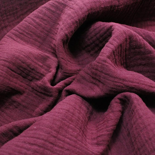 Double embossed gauze plain Purple