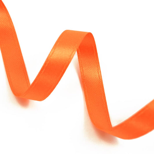 Fluorescent orange double satin ribbon