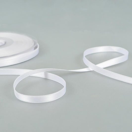 6mm white double satin ribbon