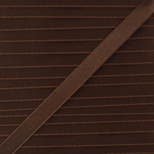 Double satin ribbon chocolate 10mm